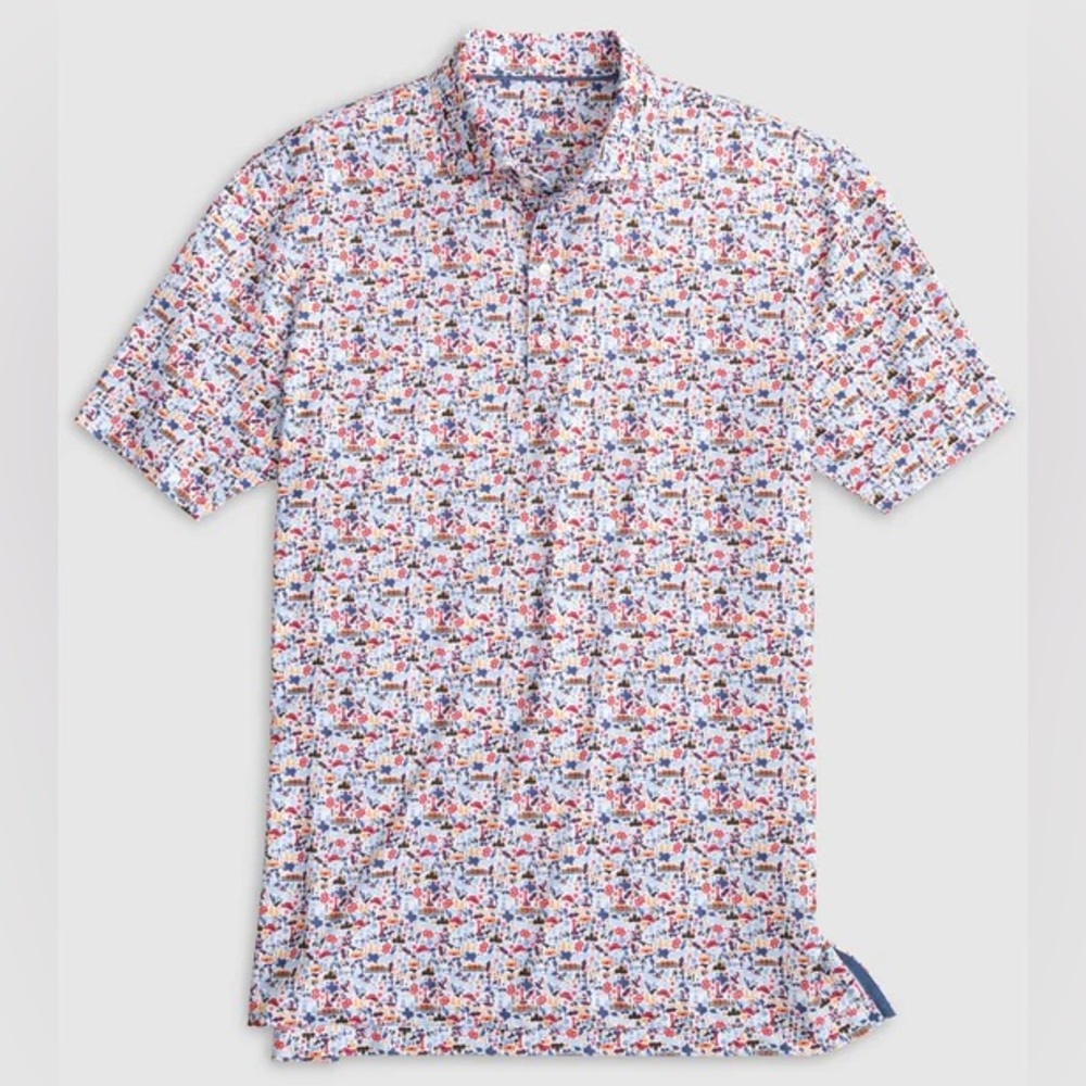 Johnnie-O ‘The Big Texas’ Printed Performance Polo men’s Medium NWT MSRP $98